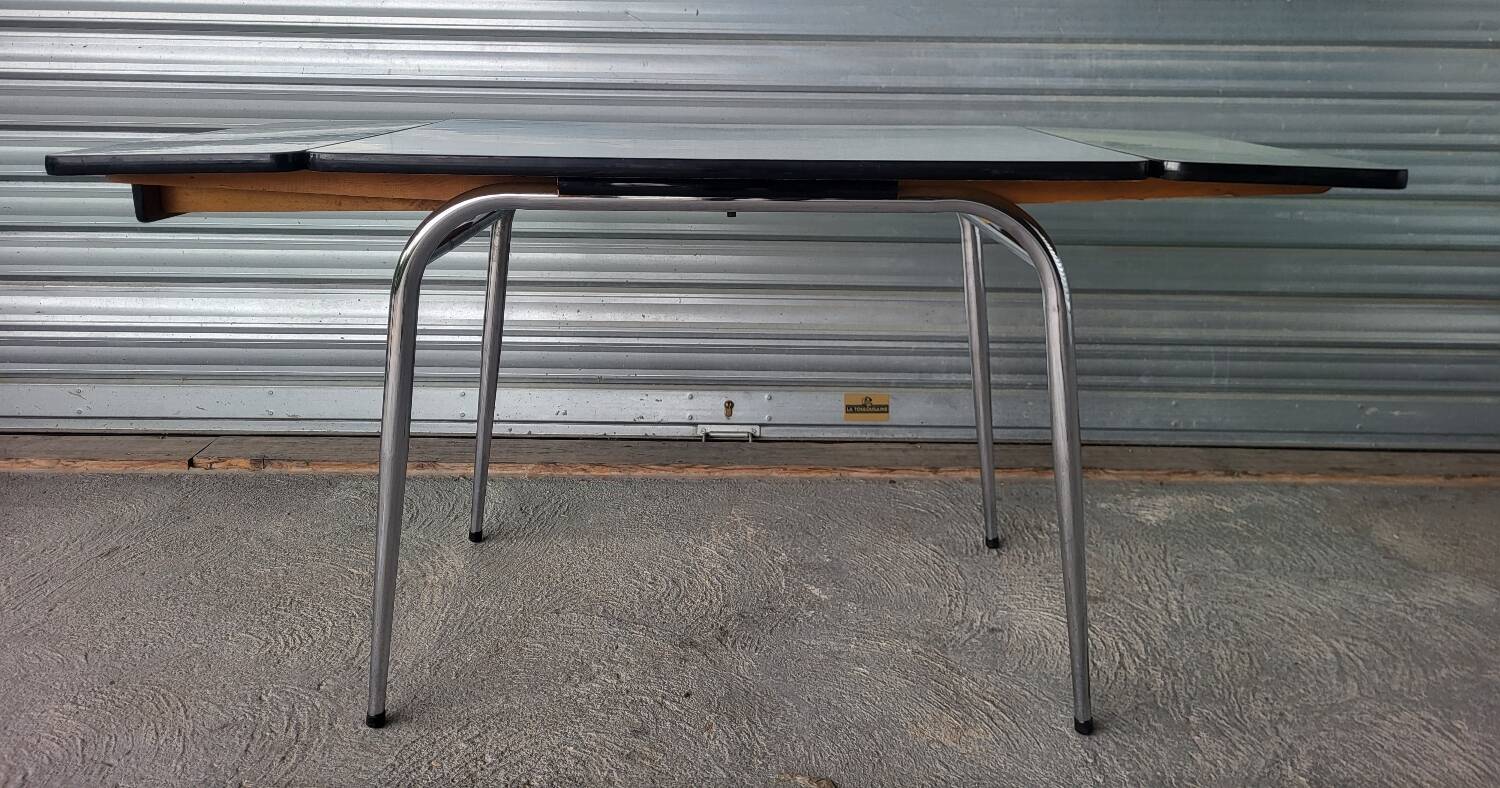 Authentique ensemble repas table 4 chaises en formica Vintage