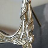 Table mirror Art Nouveau style in solid bronze 20x26cm