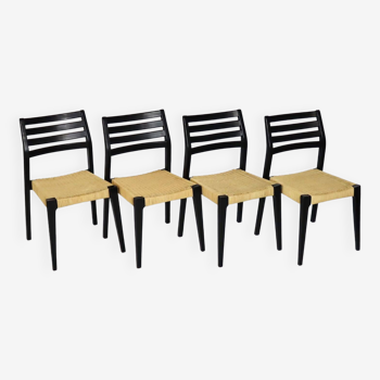 Chaises scandinaves en bois et cordes