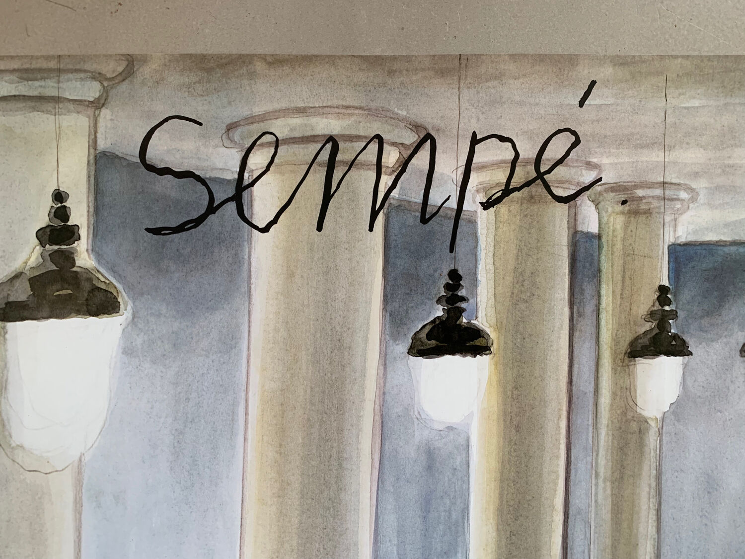 Poster drawing Sempé "The intermission"