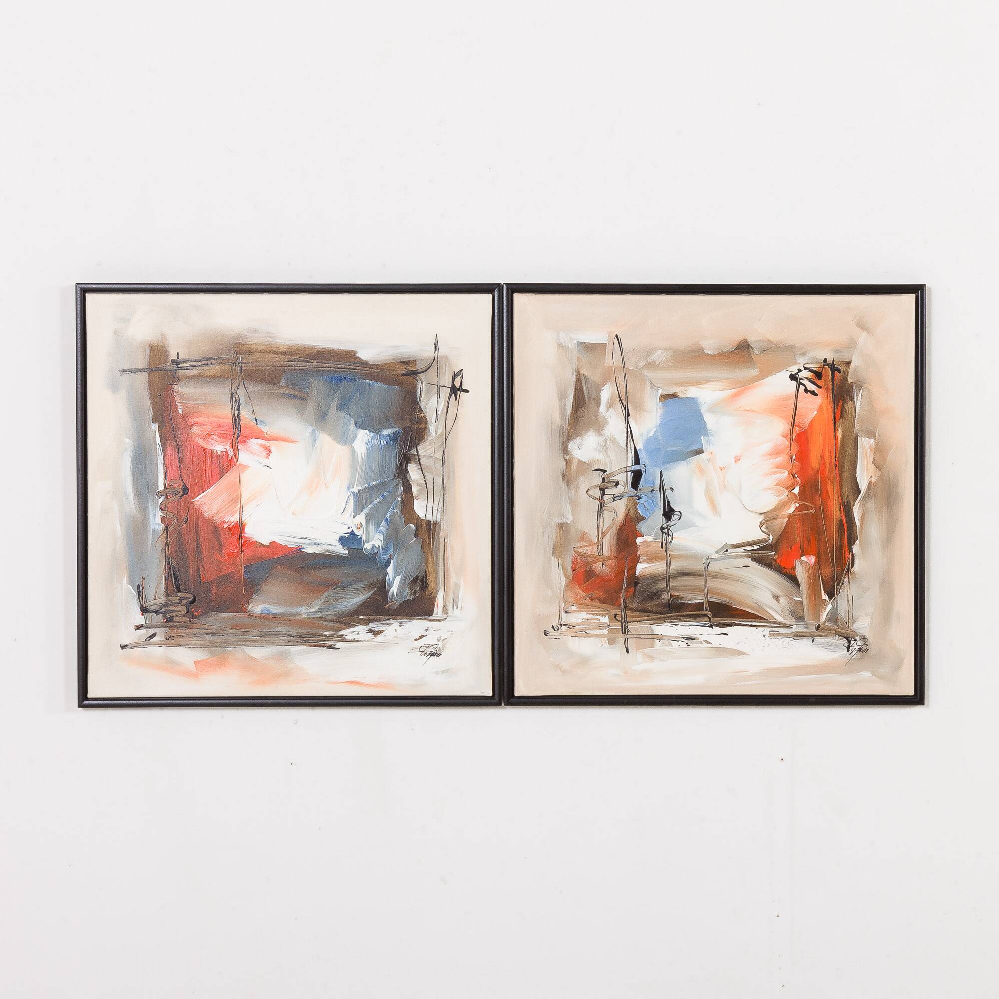 Two abstract paintings, Denmark, end of 20th century