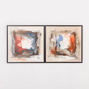 2 peintures abstraites, Danemark, fin du 20e siècle