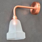 Frosted glass wall light and copper support