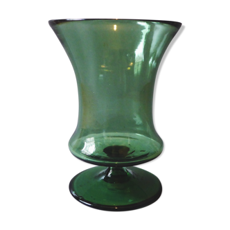 Green blown glass vase