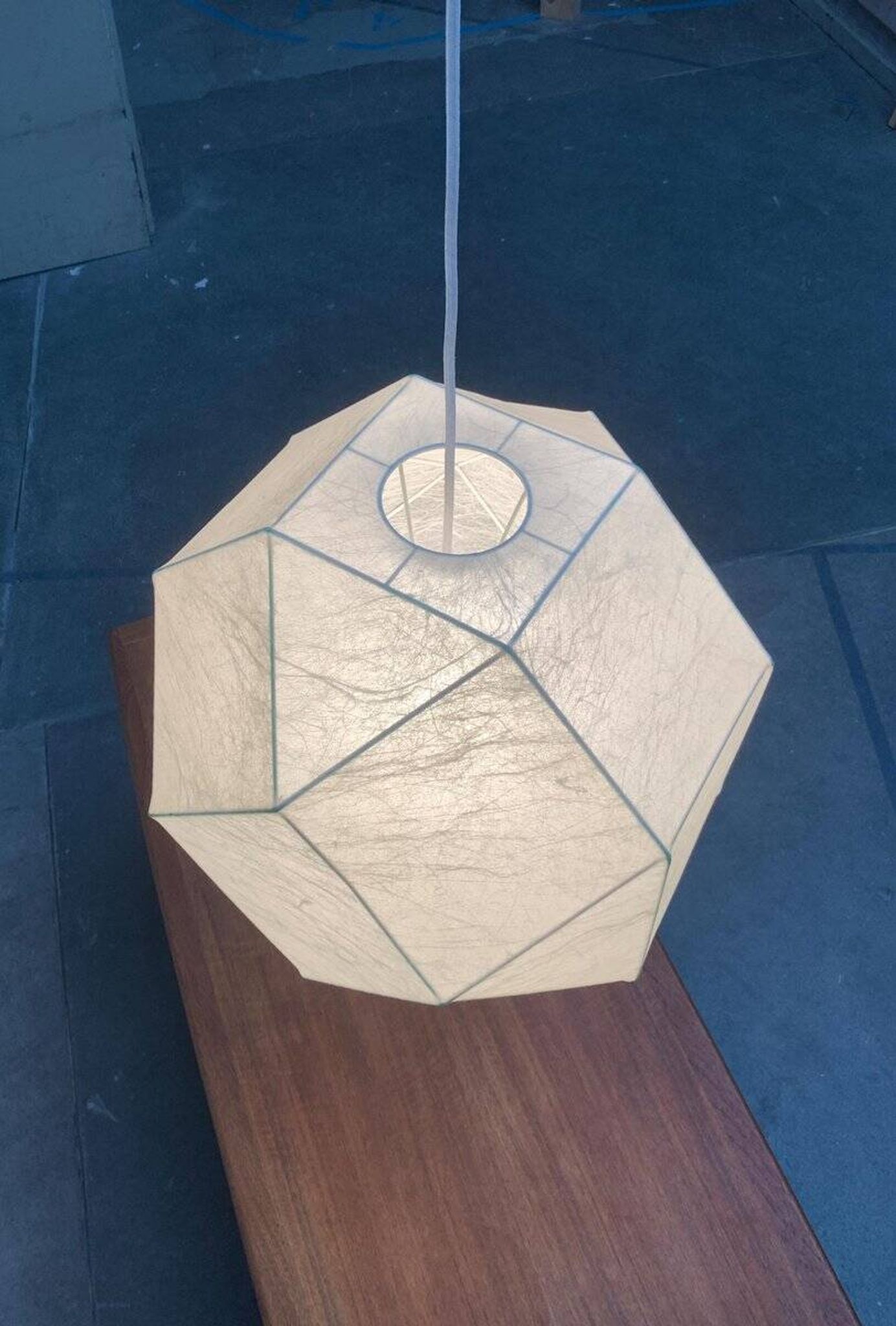 German cocoon pendant lamp from the mid-century by Goldkant Leuchten, Wuppertal.