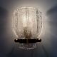 Vintage Hillebrand wall lamp ice glass with brass, 1970s Germany