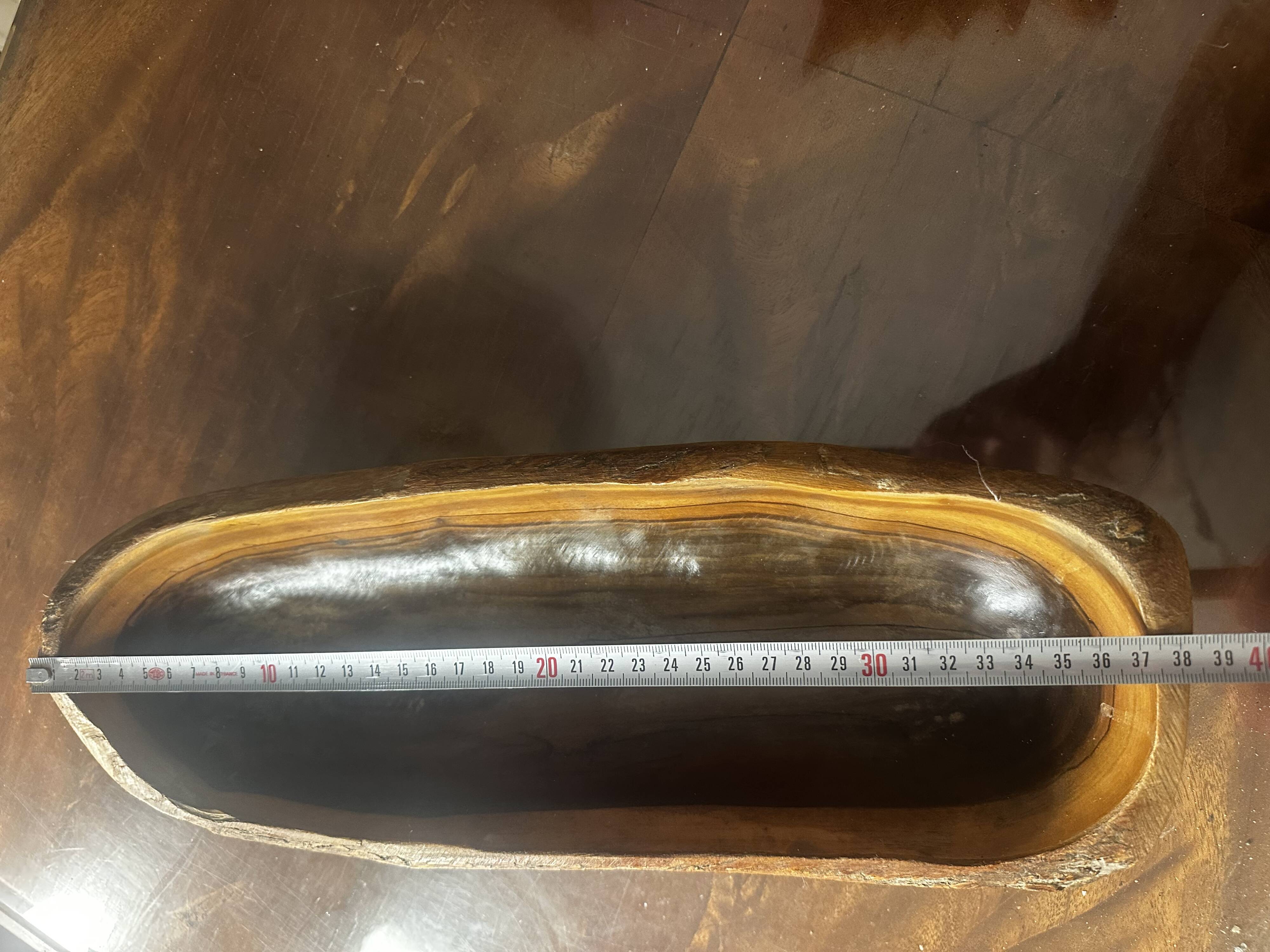 Large carved wooden bowl/trinket dish - 1950s craftsmanship