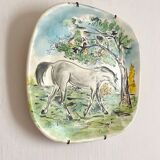 Decorative horse plate signed from the 60s-70s