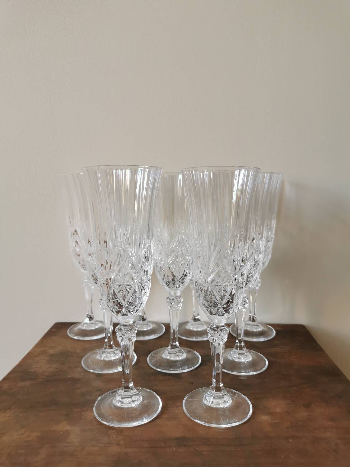 Vintage champagne flutes