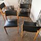 Set of 4 chairs scandinavian style wood and skaï black