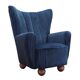 Fauteuil en tissu bleu marine, Danemark