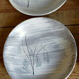 Six assiettes céramique Niderviller service "Chatons" années 50.