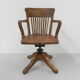 Oak office chair with spring mechanism and armrests