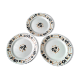 Set of 3 flat plates Pexonne Fenal Frères Nymphéa model