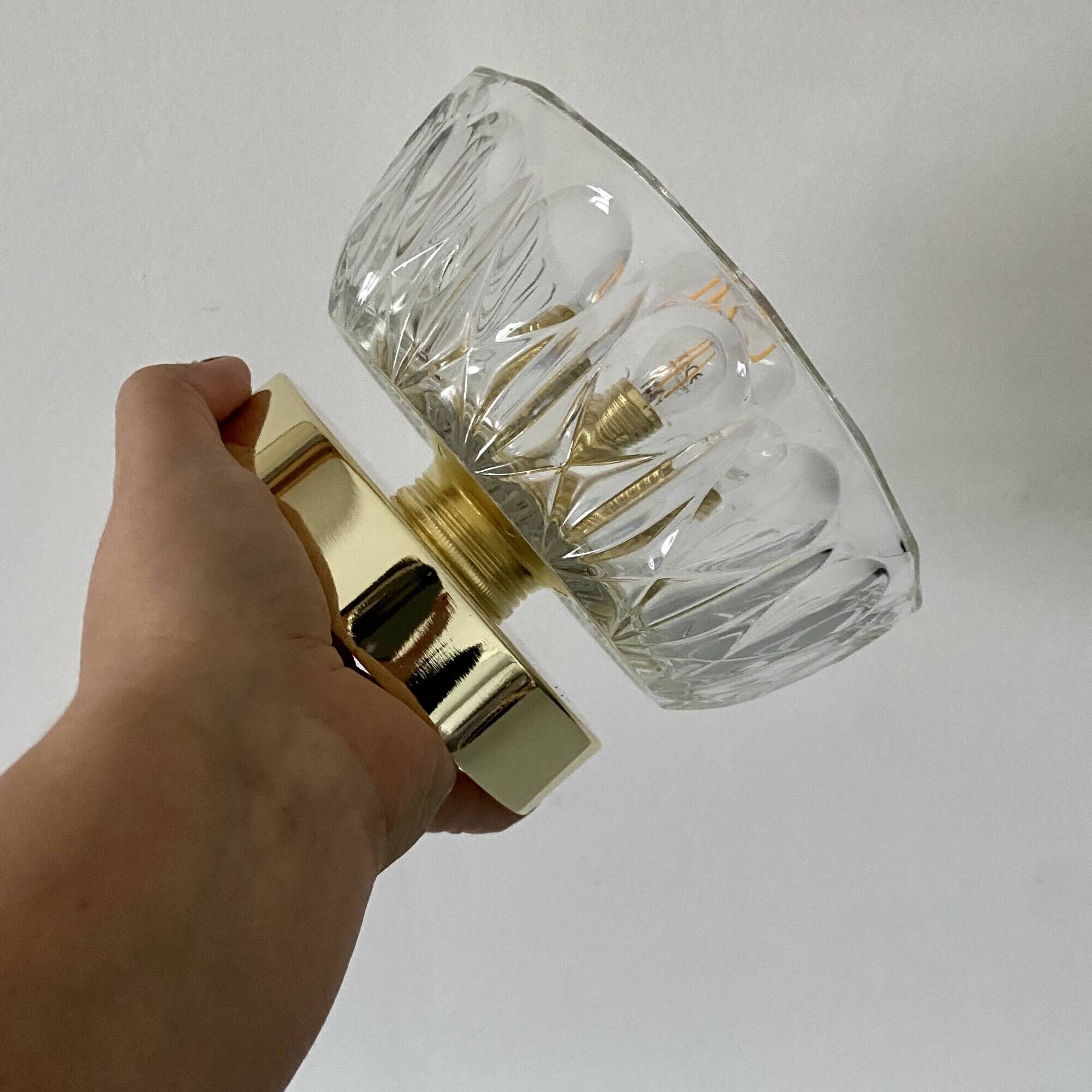 Vintage molded glass lampshade wall light - tableware collection -