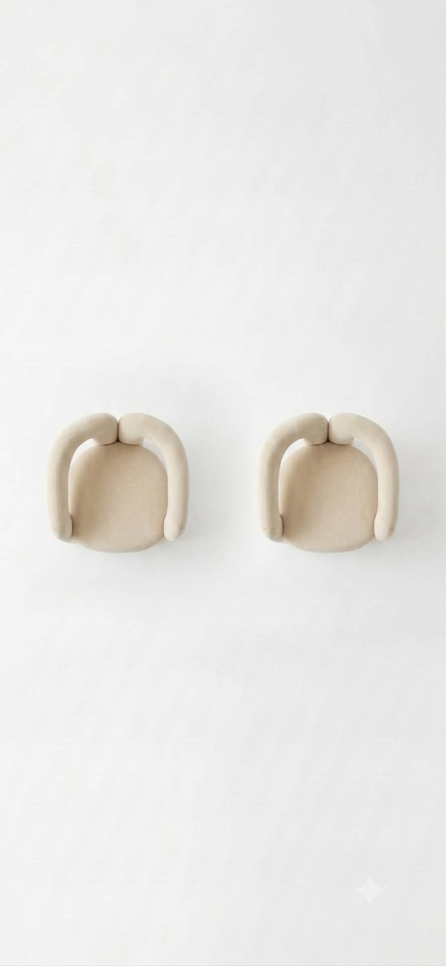 Set of 2 Designer Chairs, white fabric