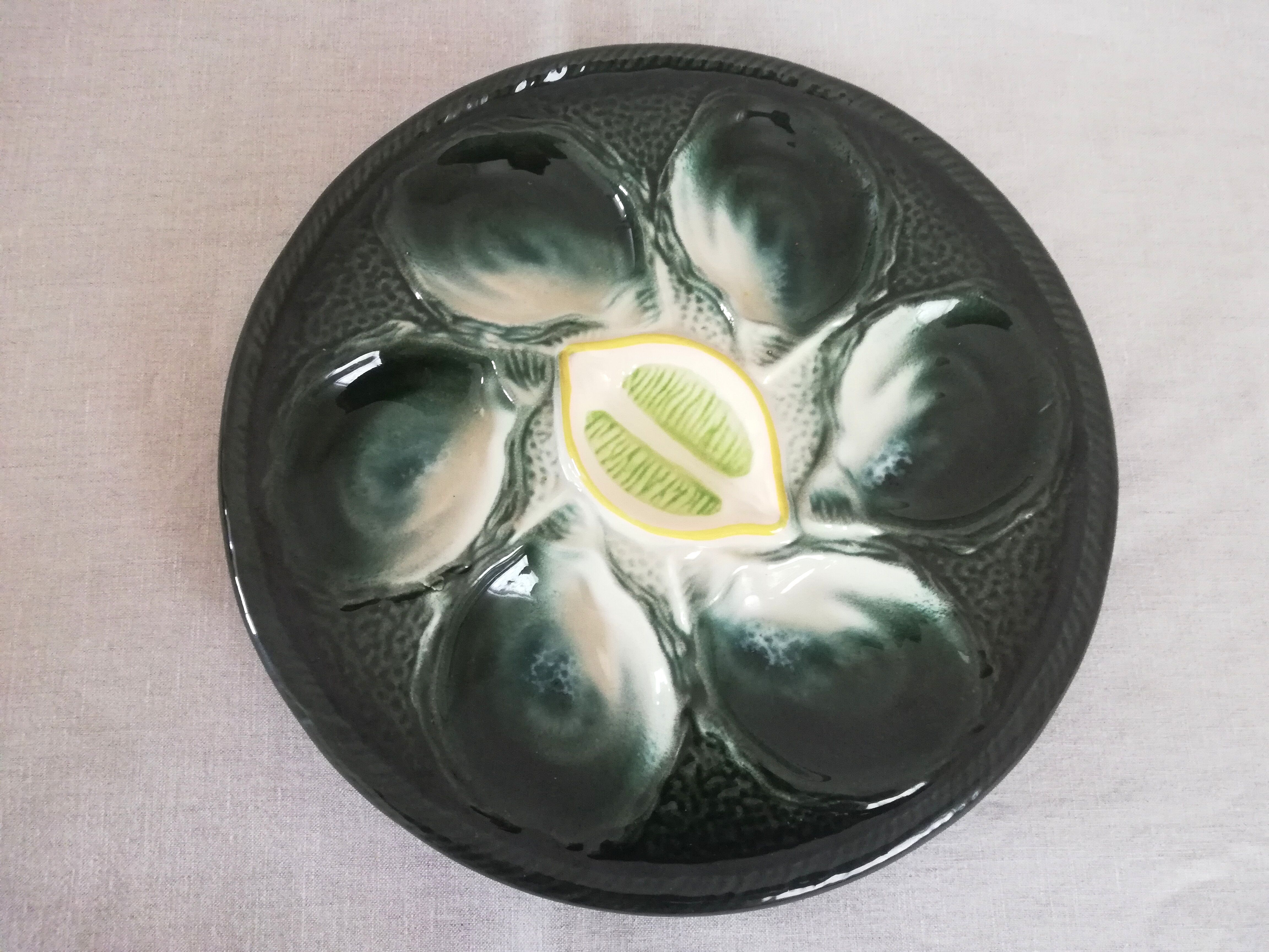 6 oyster plates Saint Clement 4589