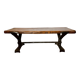 Vintage coffee table in solid wood and wrought iron.