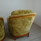 Fauteuils bergere anglais vert