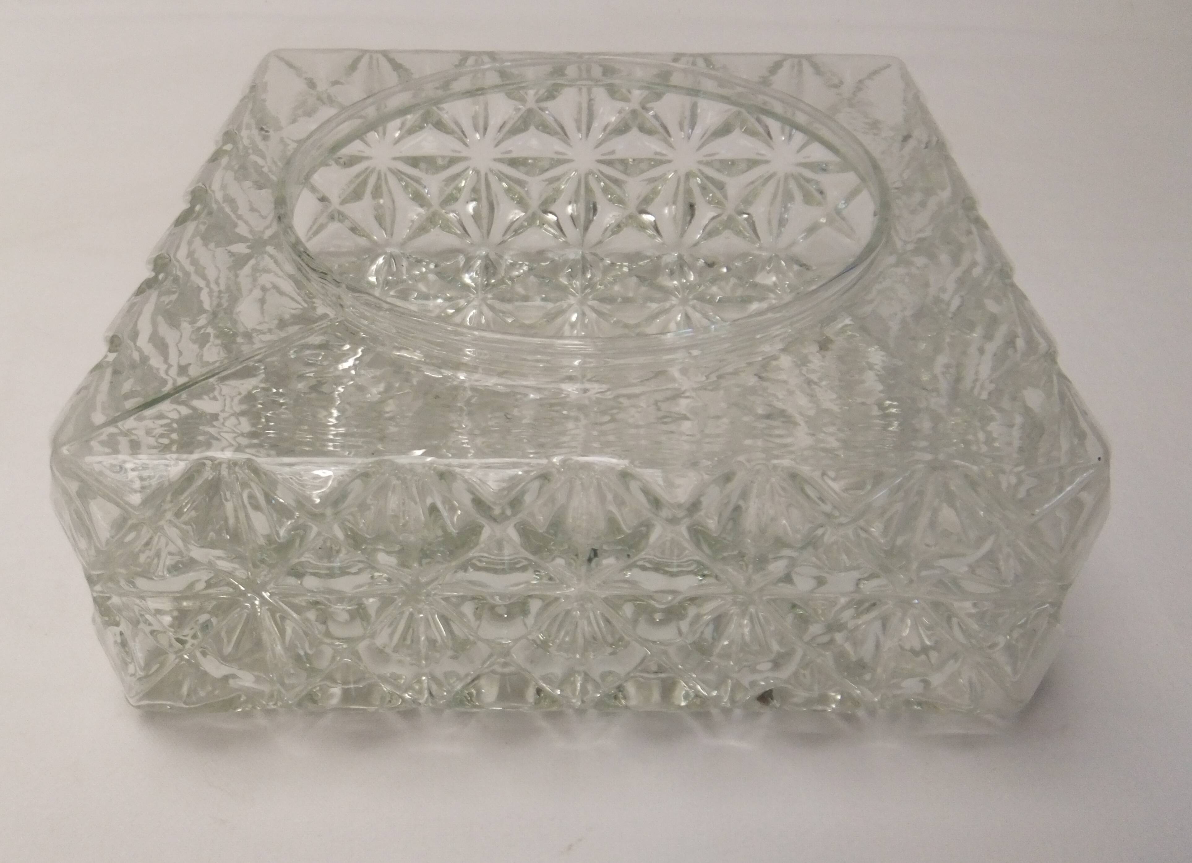 Old vintage ceiling light molded glass suspension chandelier