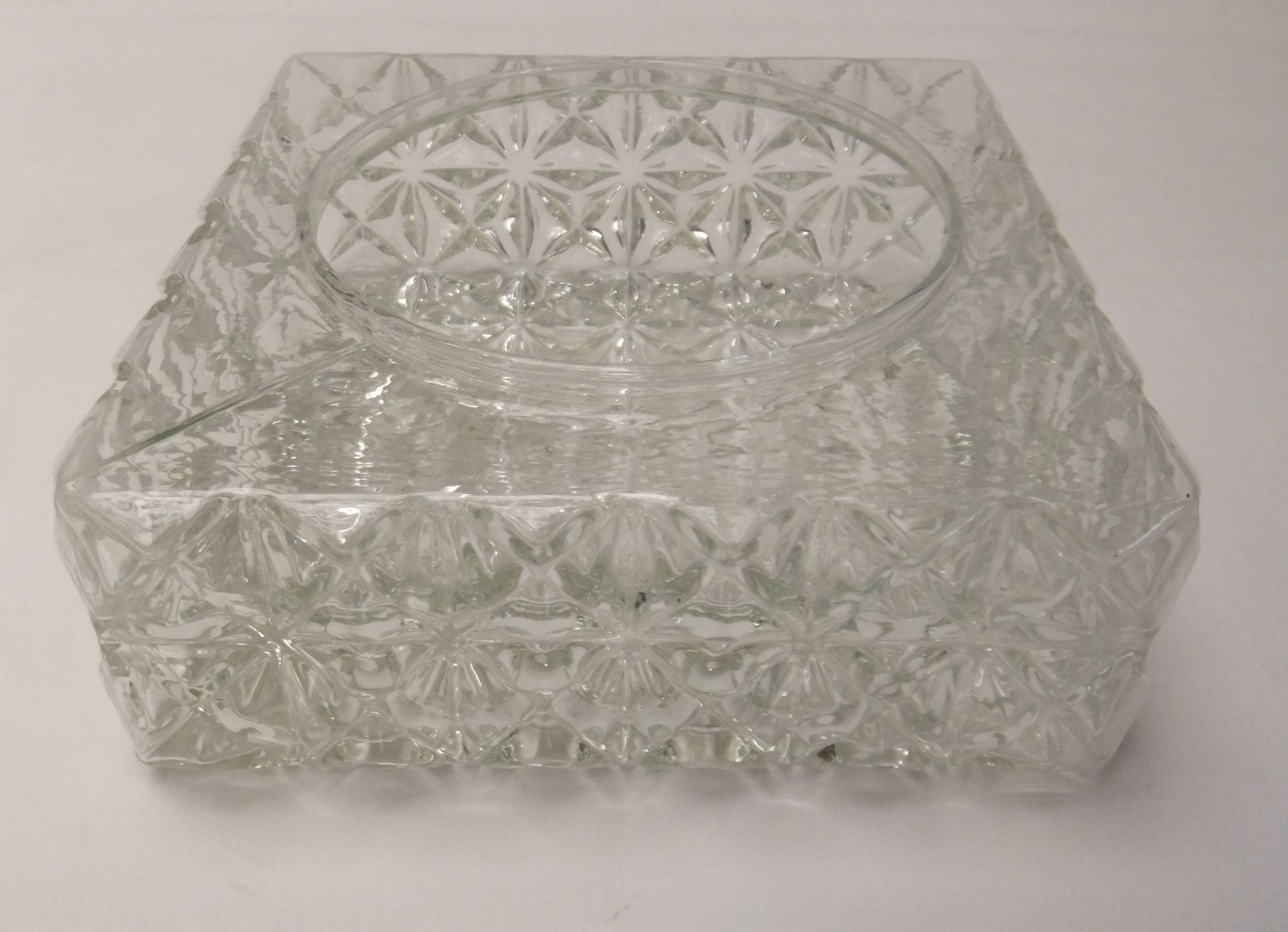Old vintage ceiling light molded glass suspension chandelier