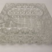 Old vintage ceiling light molded glass suspension chandelier