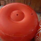 2 vintage inflatable poufs in orange plastic