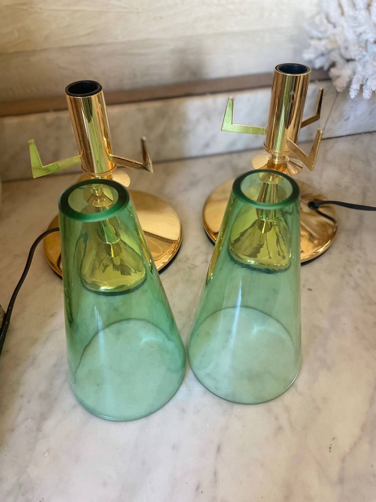 Pair of vintage Italian F.Fabbian bedside lamps