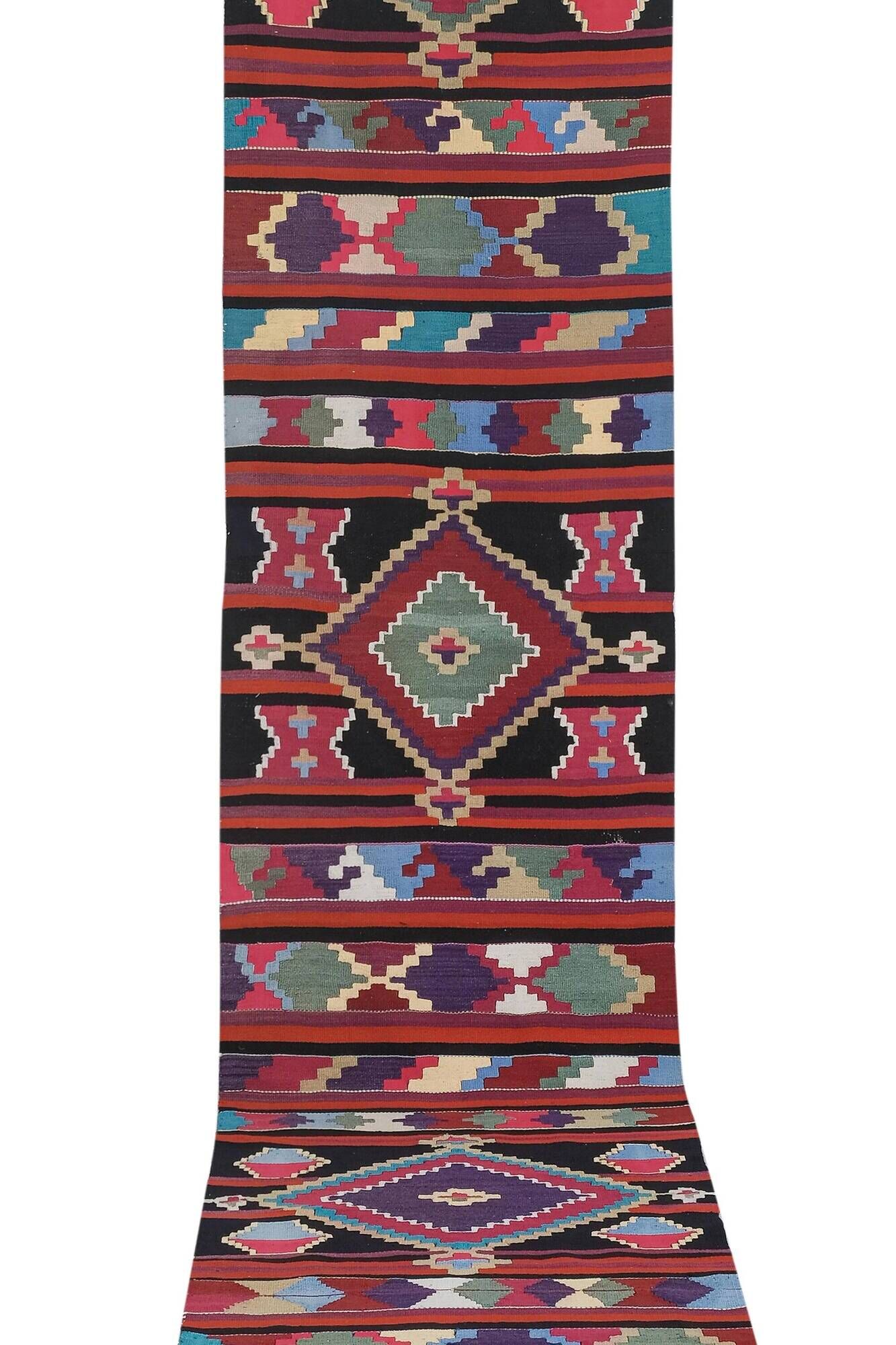 Vintage Turkish hallway rug 85x430 cm