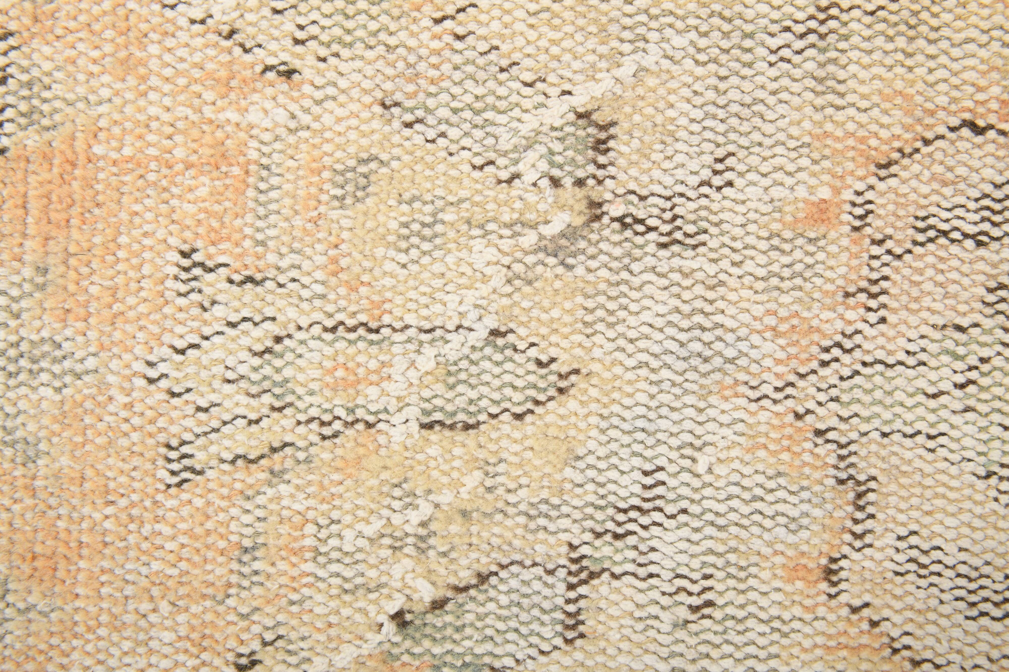 6x9 Peach Orange & Cream Geometric Vintage Rug, 179x288Cm