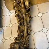 Carved wooden and marble console