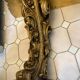 Carved wooden and marble console