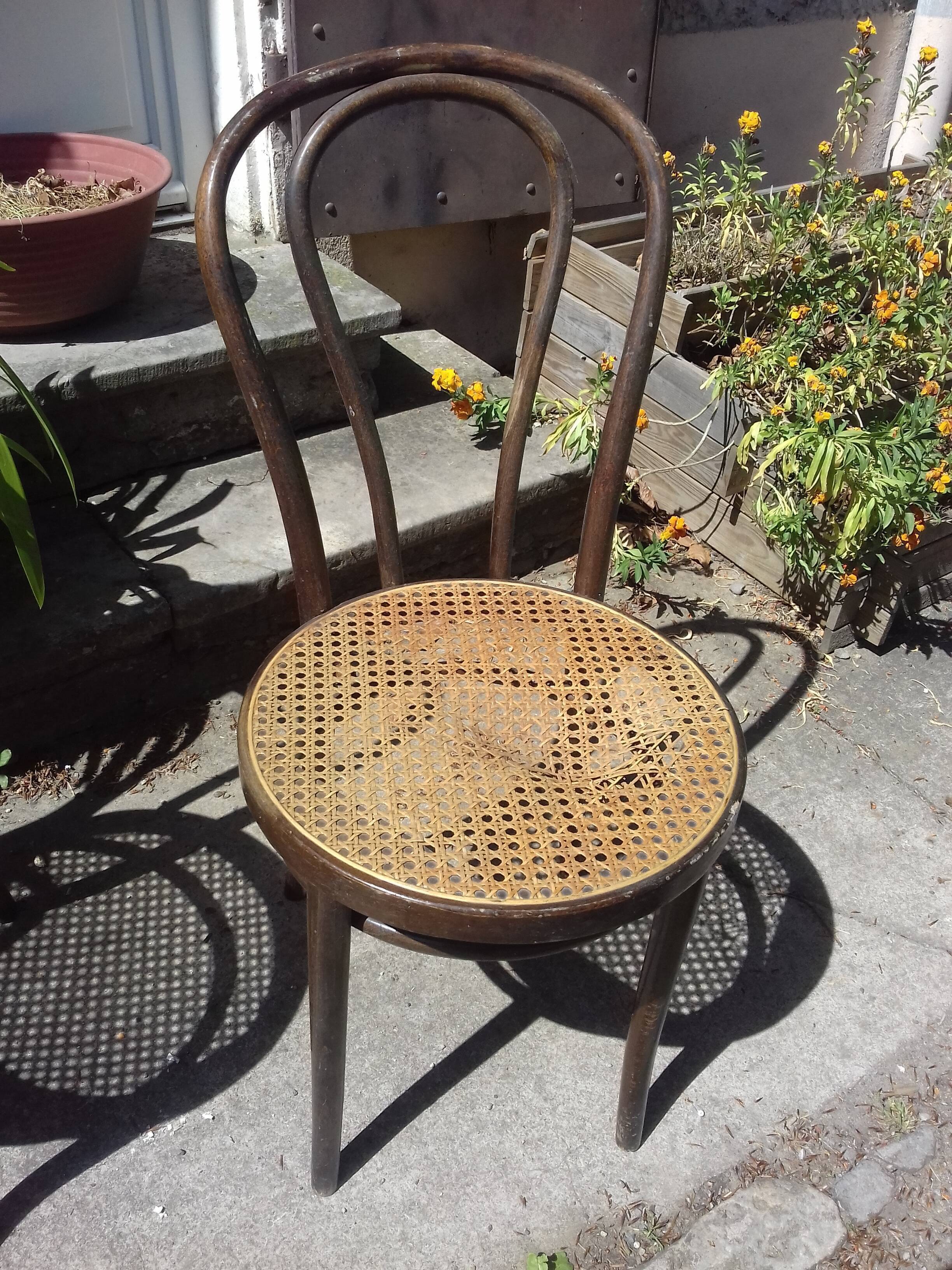 Set of 4 canned bistro chairs ZPM Radomsko design Thonet