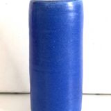 Blue ceramic cylinder vase
