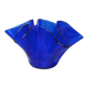 1970s Blue Vase "Fazzoletto" by Dogi in Murano Glass. Made in Italy