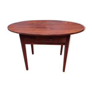 table ovale 2 tiroirs