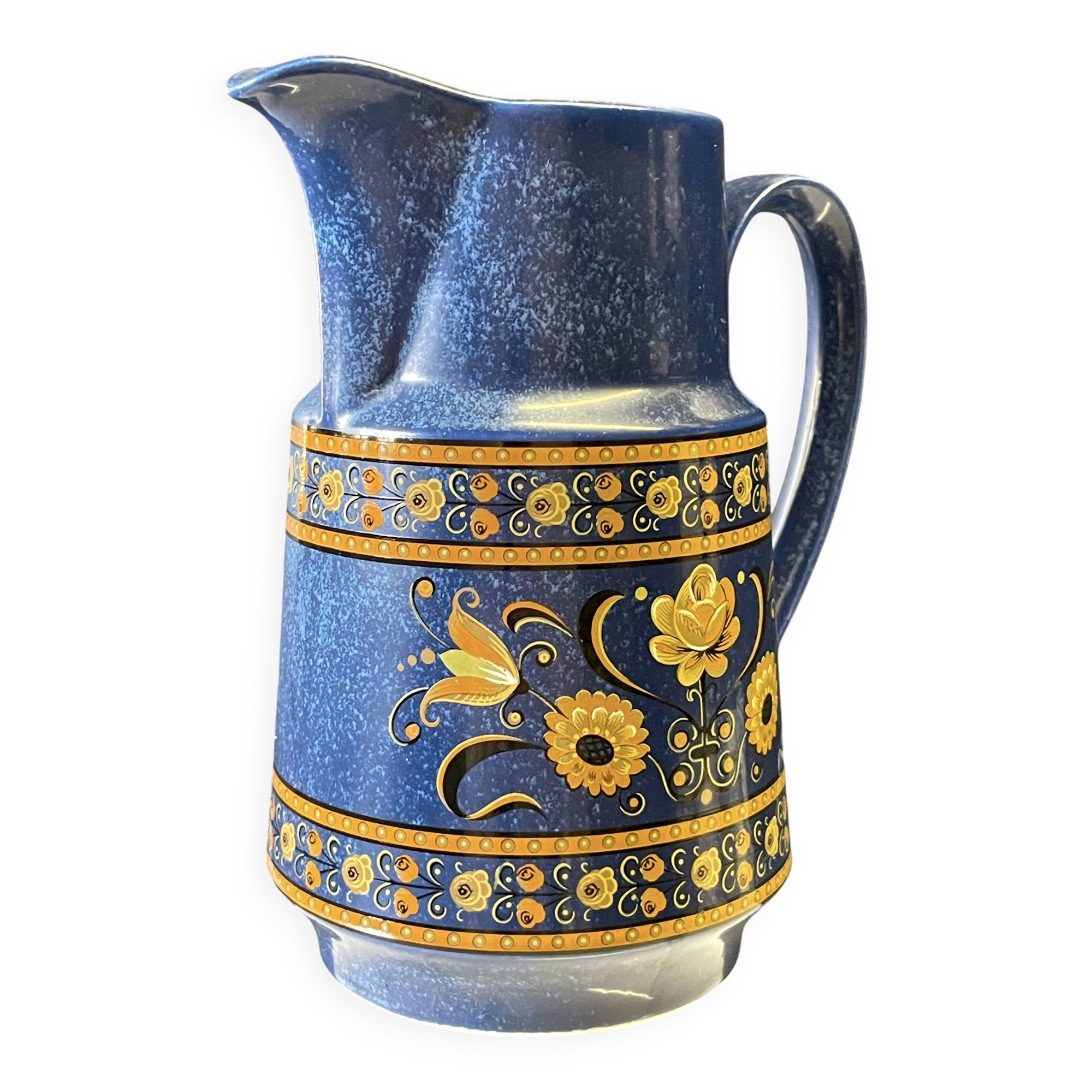 Very nice blue ceramic jug in good condition.