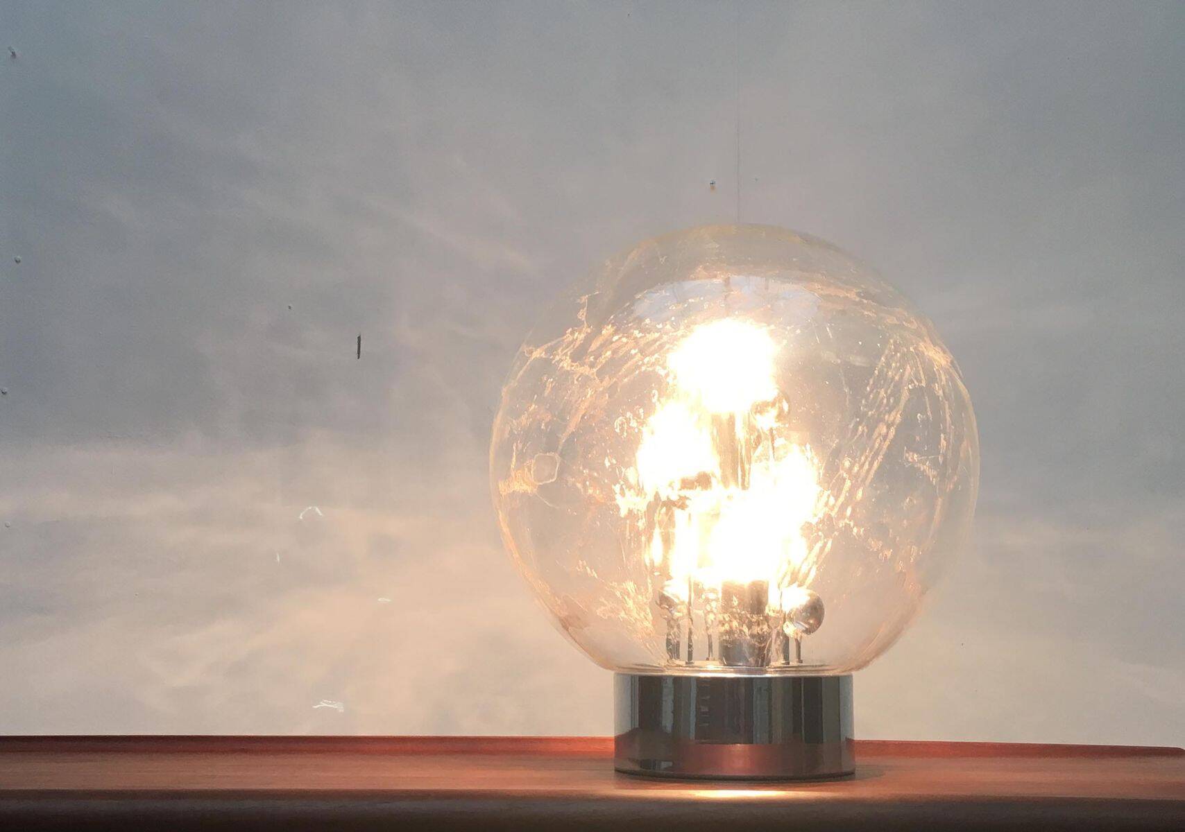 Planet Table Lamp Large Sphere from the German Space Age Mid-Century by Doria Leuchten, 1970s