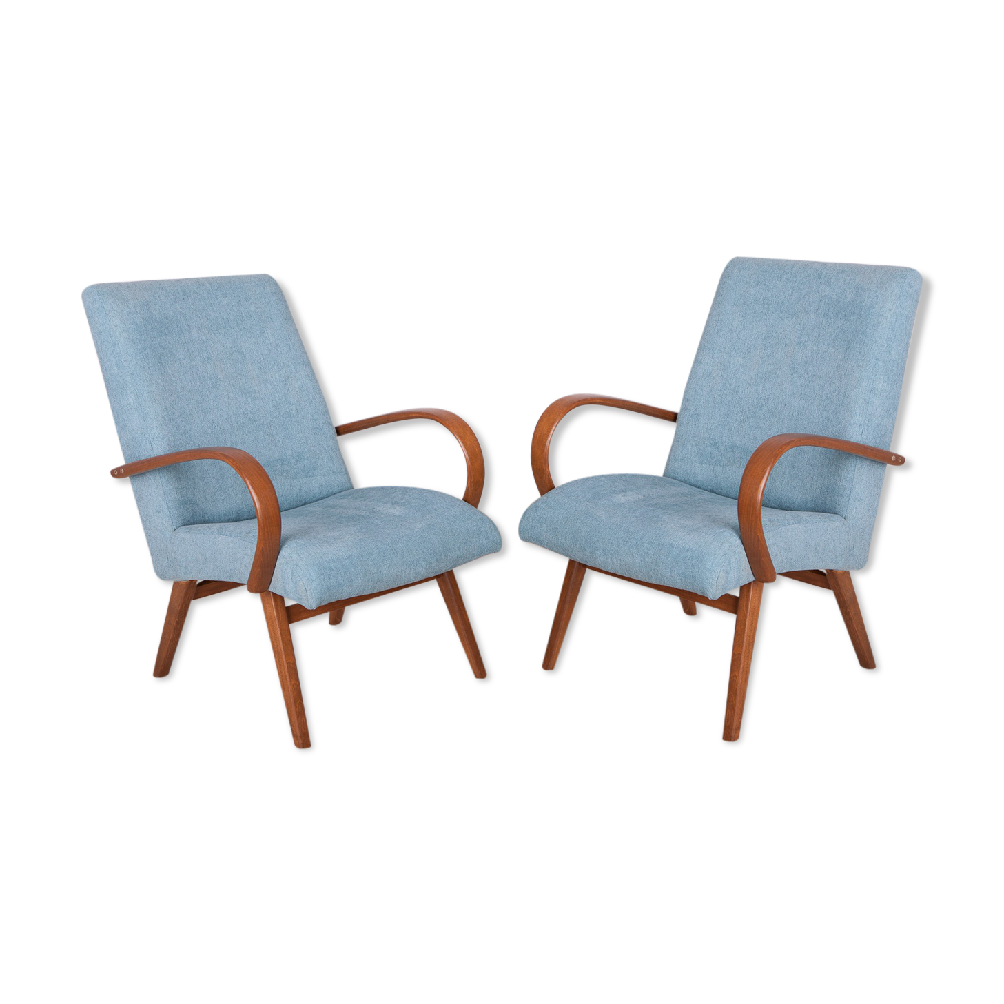 Vintage model 53 lounge chairs by Jaroslav Smidek for Ton, set of 2