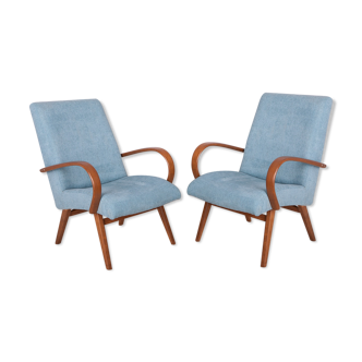 Vintage model 53 lounge chairs by Jaroslav Smidek for Ton, set of 2