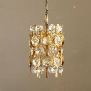 Hollywood Regency Brass & Crystal Glass Ceiling Lamp by Christoph Palme for Palwa