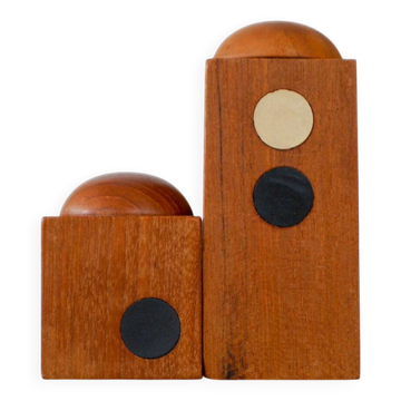 Set of Danish modernist teak salt and pepper shakers, set of 2.