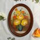 Peinture fleurs cadre ovale