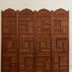 Vintage Asian carved teak screen — mid-20th century