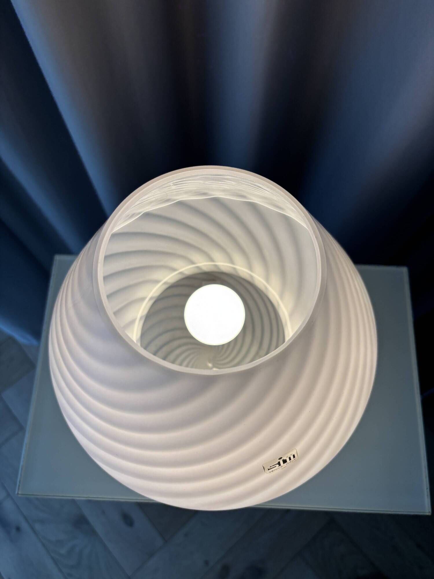 Vintage 1970s Italian Murano Swirl Glass Table Lamp – SIM Venezia