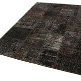 Hand-knotted oriental vintage 171 cm x 237 cm brown patchwork carpet