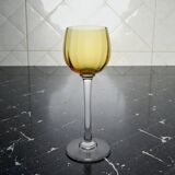 6 amber crystal wine glasses