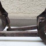 Old cast iron shell chenets