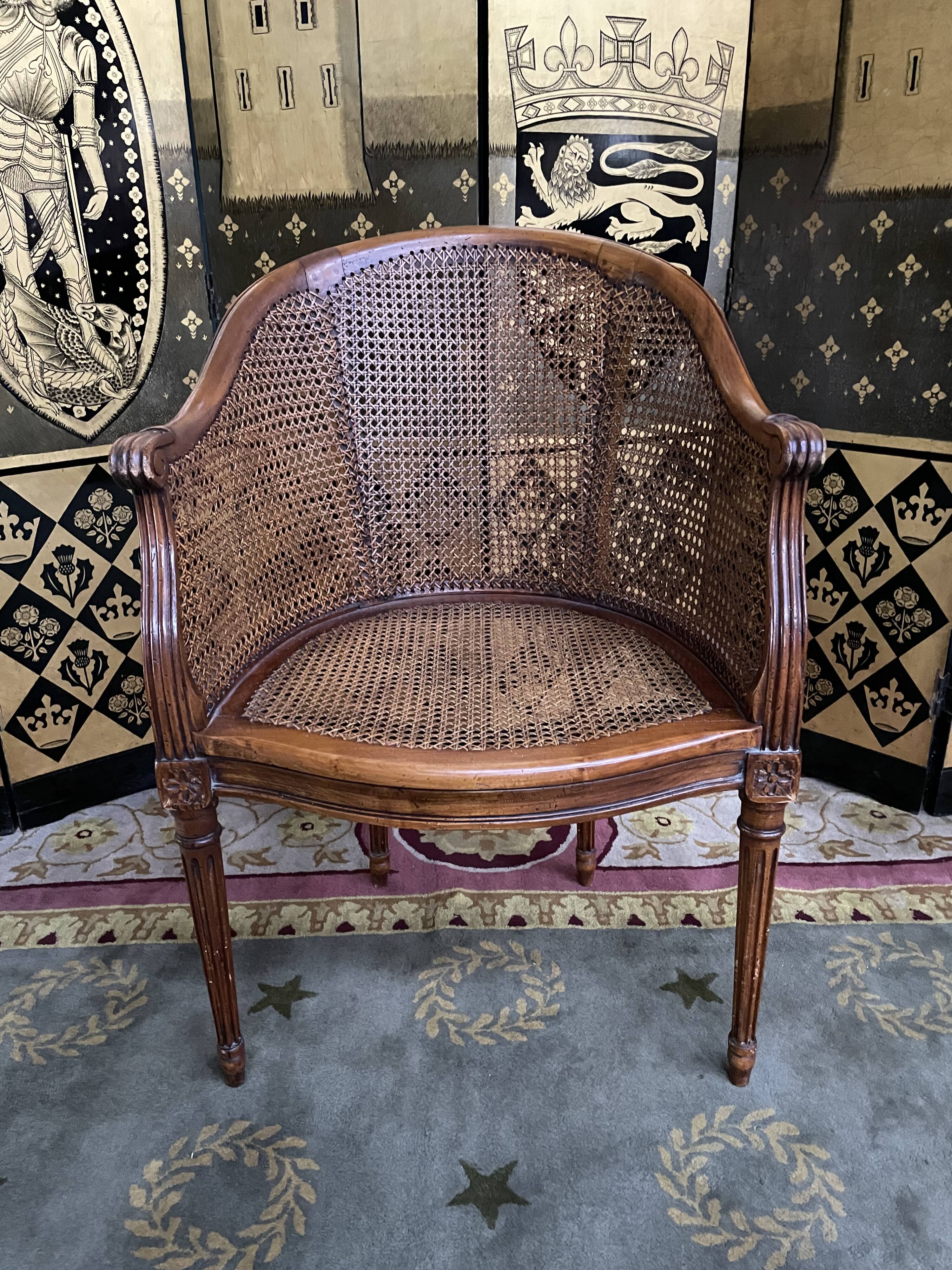 Office armchair Louis XVI cannage