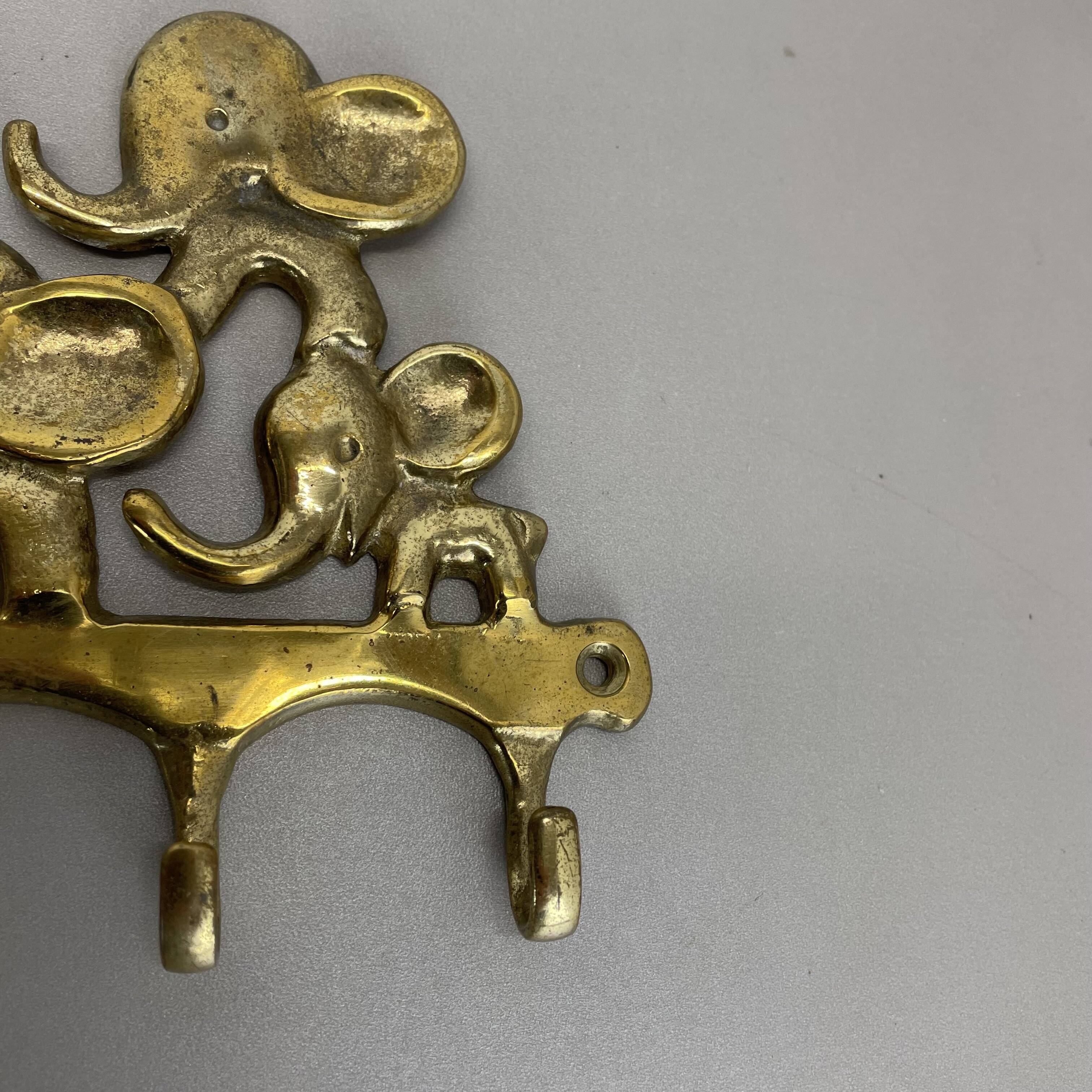 Brass "elephant" hook coat element by walter bosse herta baller, austria 1950s